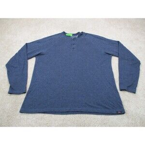 Faherty Brand Shirt Extra Large XL Blue Cloud Cotton Henley Long Sleeve Mens *